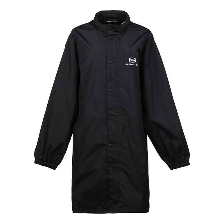 Pláštenka Balenciaga Logo Intarsia Raincoat Čierna | 681449TLO061000