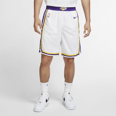 Šortky Nike Los Angeles Lakers Men's NBA Swingman Shorts Biela | AJ5616-100, 0