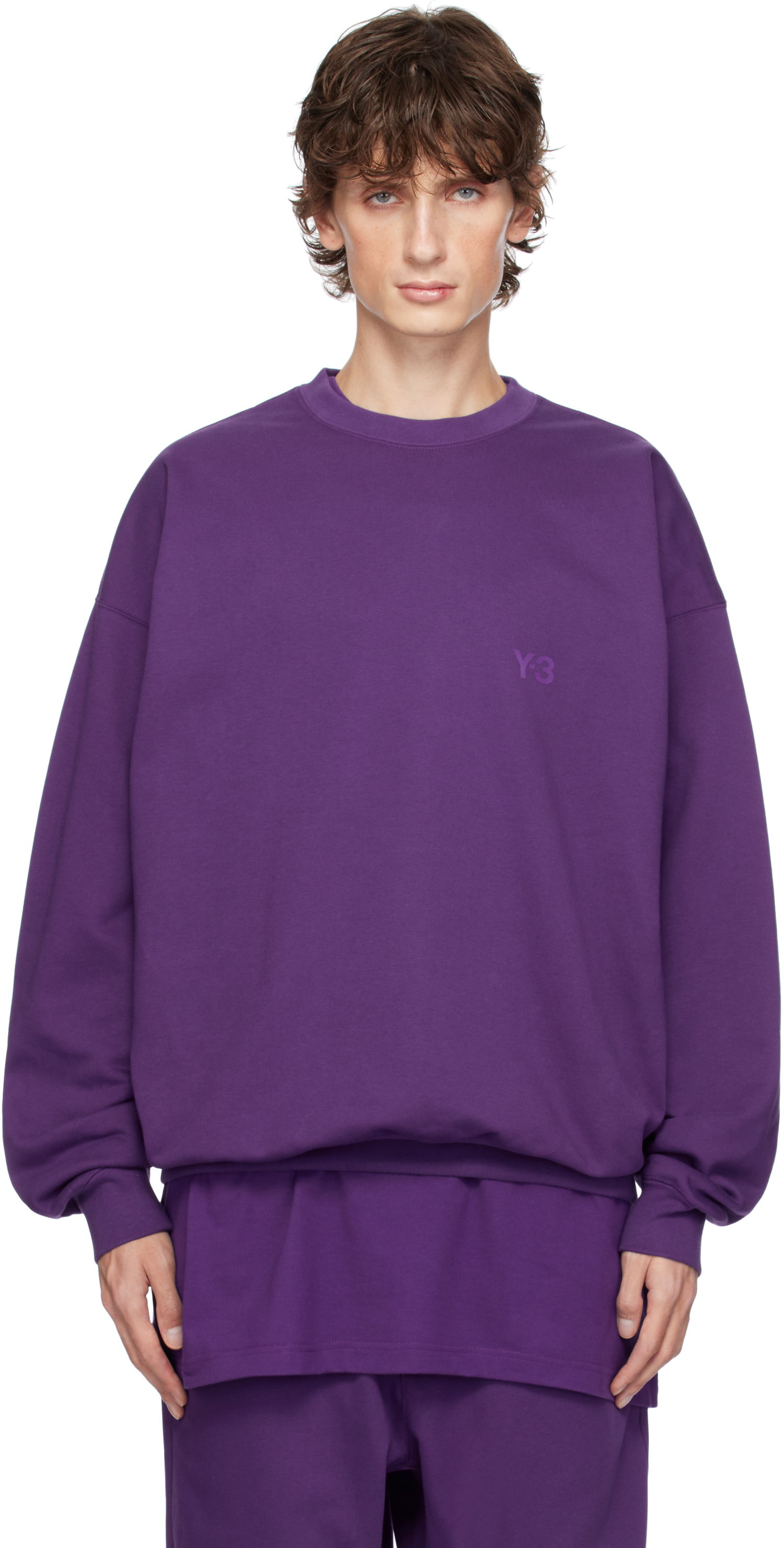 Mikina Y-3 Sweatshirt Logo Fialová | JD9801, 0