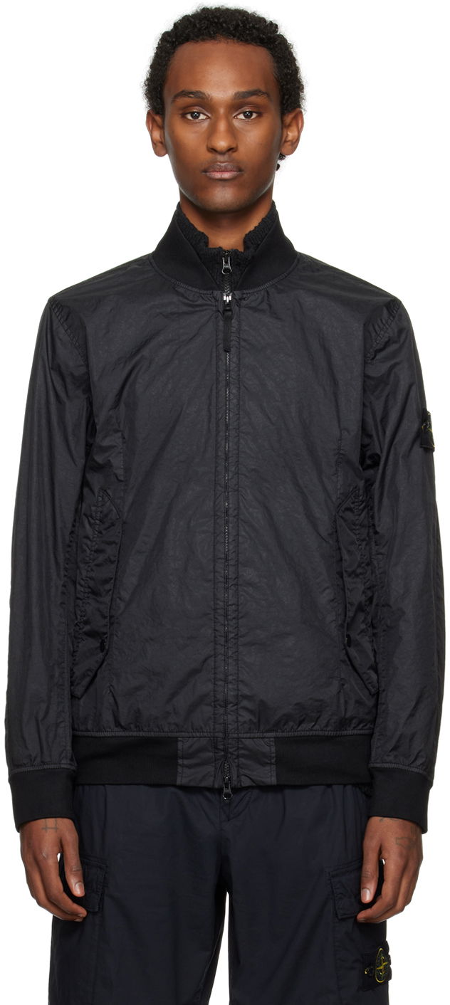 Bomber bunda Stone Island Crinkled Bomber Jacket Čierna | 801541223, 0