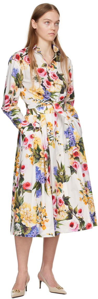 Sukňa Dolce & Gabbana Floral Print Midi Skirt Biela | F4CFET HS5Q1, 3