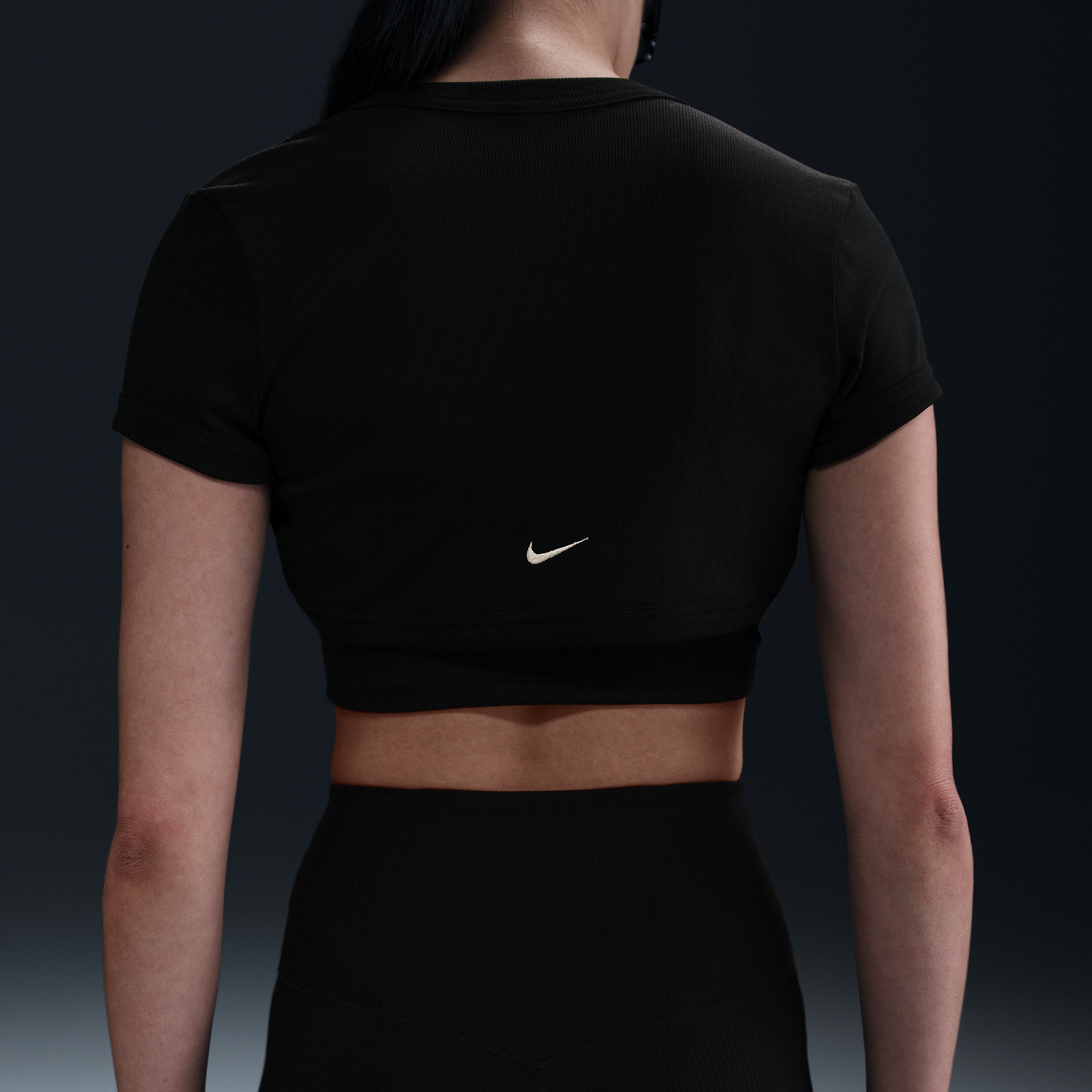 Súprava Nike Sportswear Chill Knit 2-in-1 Slim Ribbed Crop Top Čierna | HJ1299-010, 1