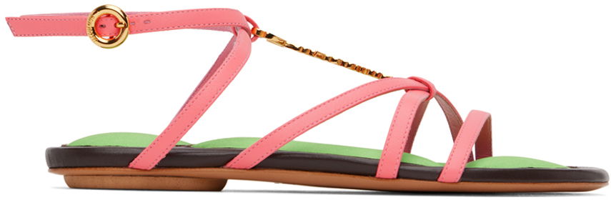 Tenisky a topánky Jacquemus Le Raphia 'Les Sandales Pralu Plates' Sandals "Pink" Ružová | 23E231FO056-3073, 0