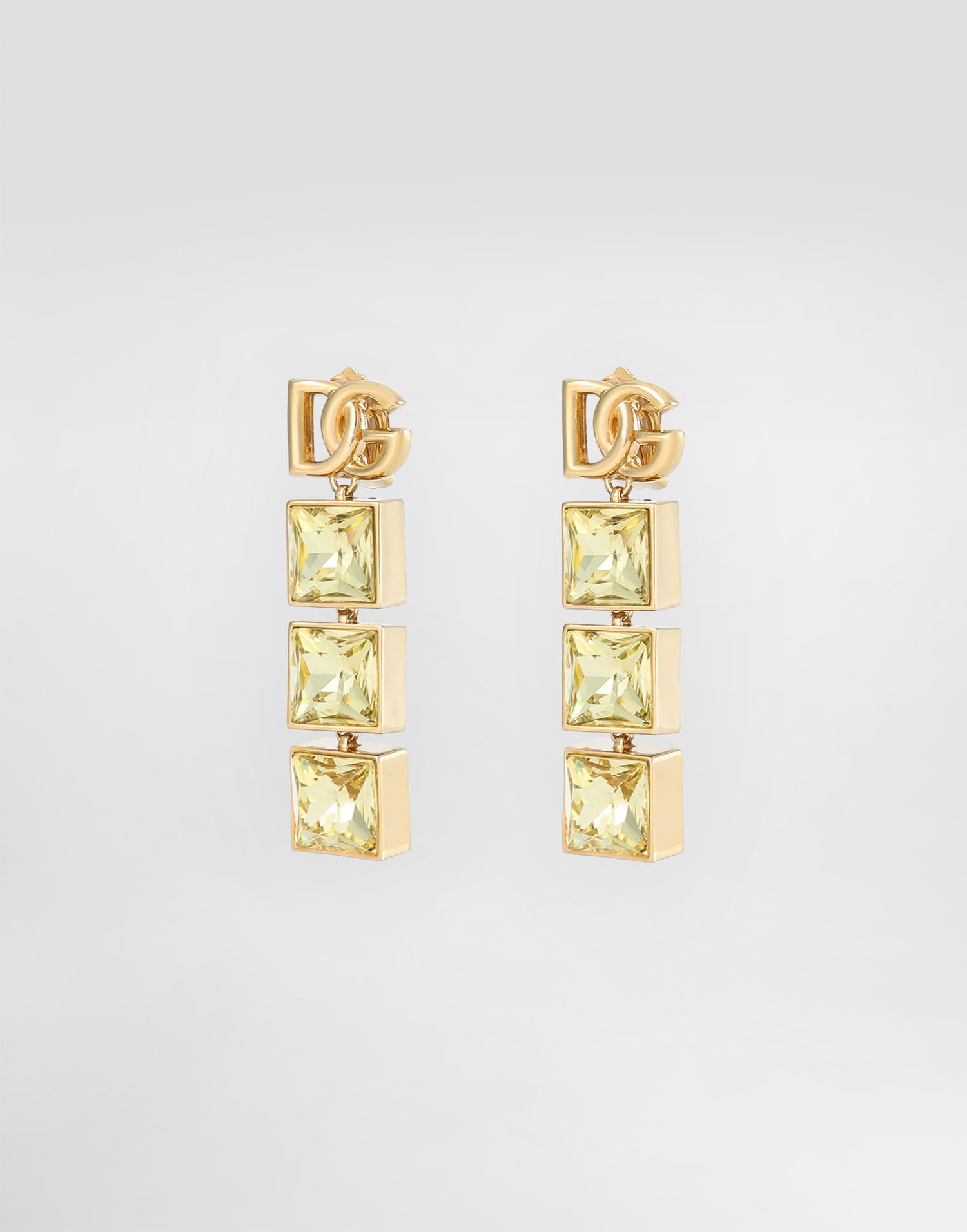 Náušnice Dolce & Gabbana Drop Earrings With Logo And Rhinestones Metalická | WER2H3W1111ZOO00, 1