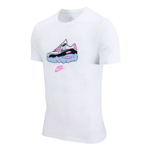 Tričko Nike Sportswear Knit T-Shirt with Air Max 90 Print Biela | DB4826-100