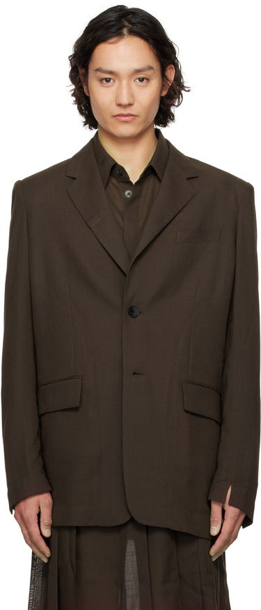 Bunda Feng Chen Wang Feng Chen Wang Semi-Transparent Blazer Hnedá | FUS19JK25, 0