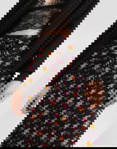 Sukňa Dolce & Gabbana Dolce & Gabbana Small Rose Bouquets-print Flared Charmeuse Skirt Rôznofarebný | F4DBJTFSA8DHN5XR, 3