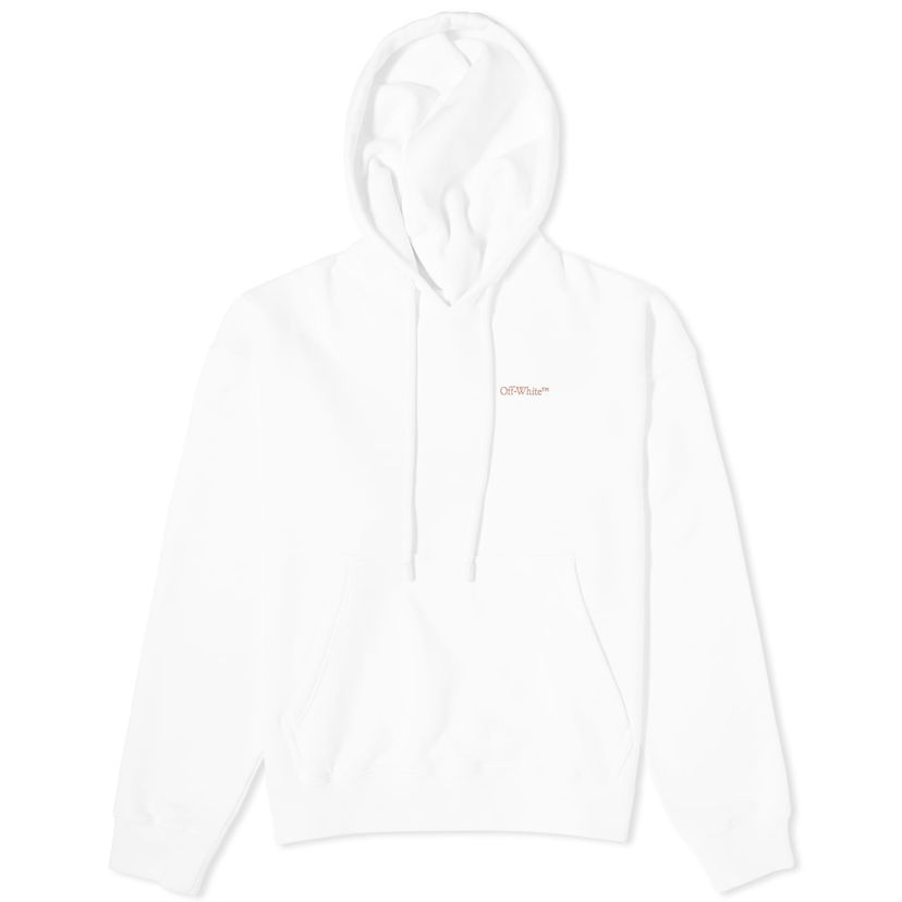 Mikina Off-White Scratch Arrow Popover Hoodie Biela | OMBB085F23FLE0070127