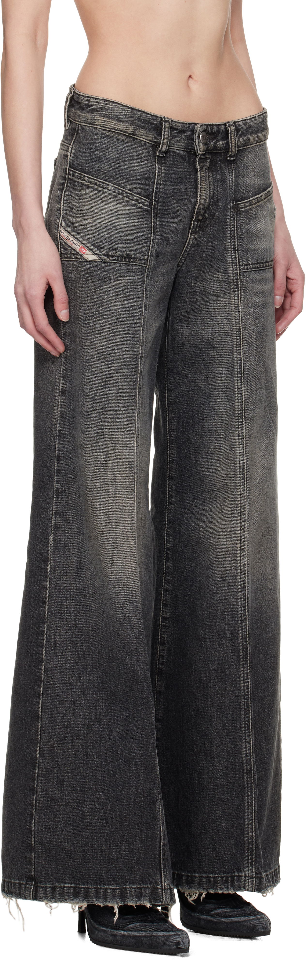 Džínsy Diesel D-Akii Wide-Leg Jeans Čierna | A12808 007Z2, 1