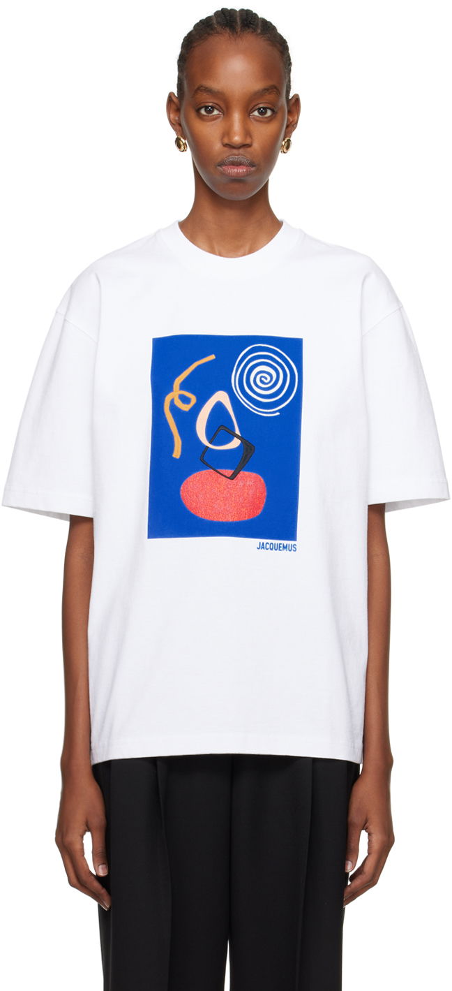 Tričko Jacquemus Les Sculptures 'Le t-shirt Cuadro' T-Shirt Biela | 24E245JS250-2102, 0