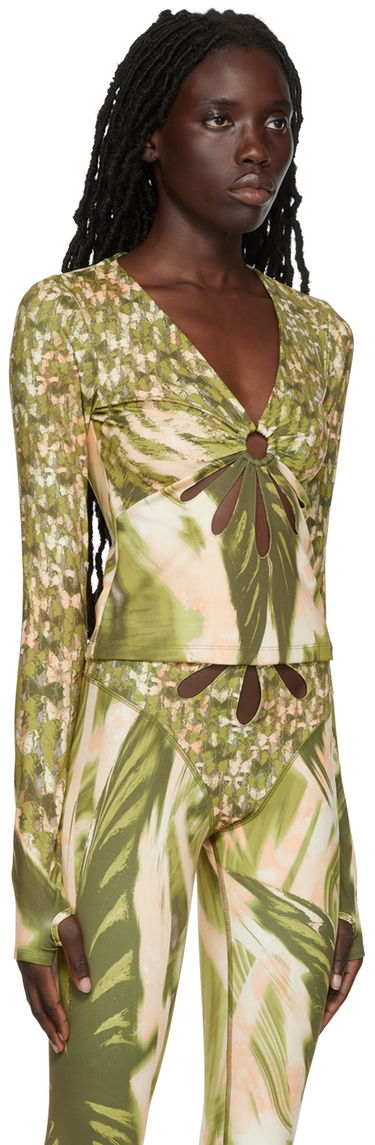 Crop Top Collina Strada Collina Strada Cutout Long Sleeve Top Zelené | XX3198, 1