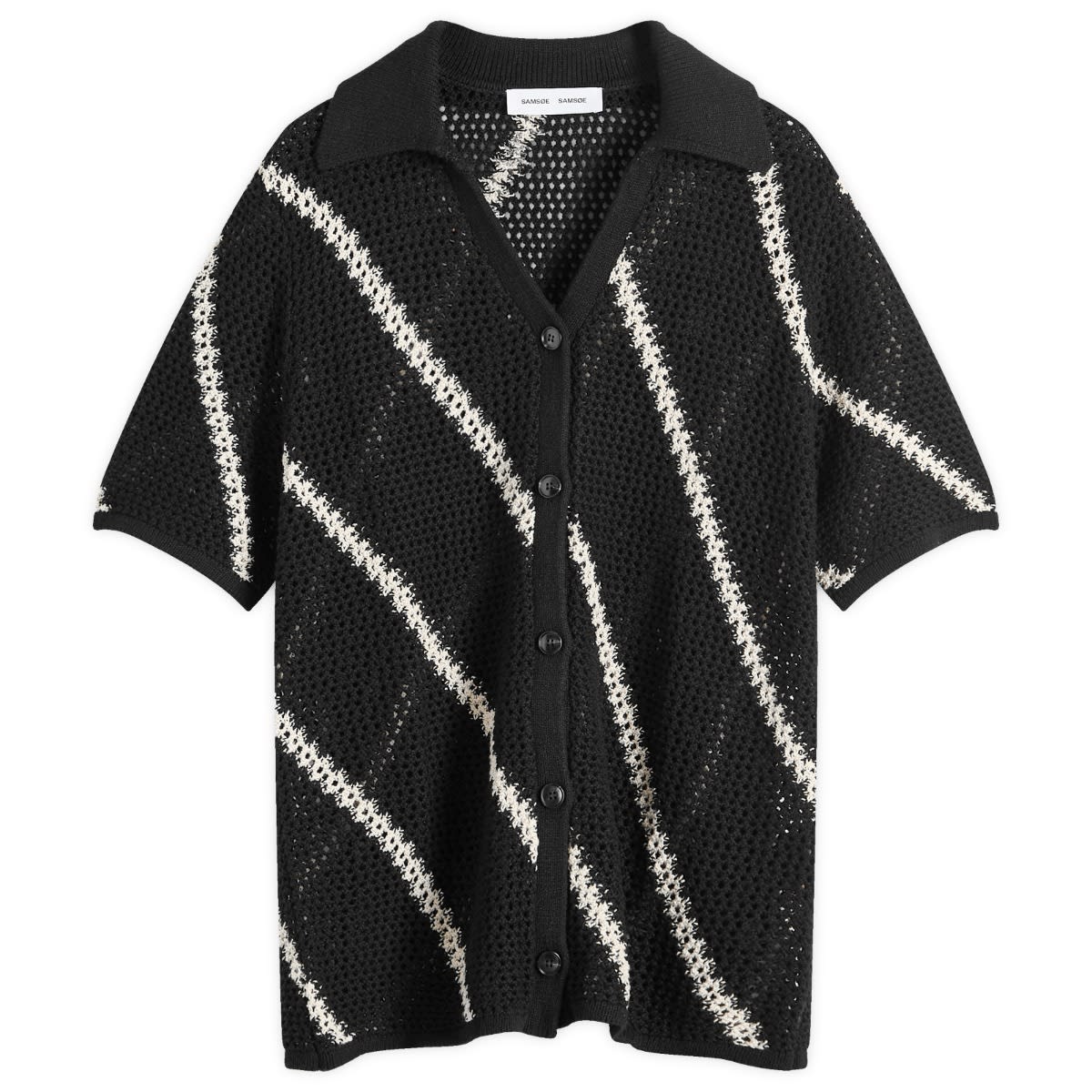 Sveter Samsoe Samsoe Samsøe Samsøe Saisha Knitted Polo Shirt Čierna | F24200030-CLR001600, 0