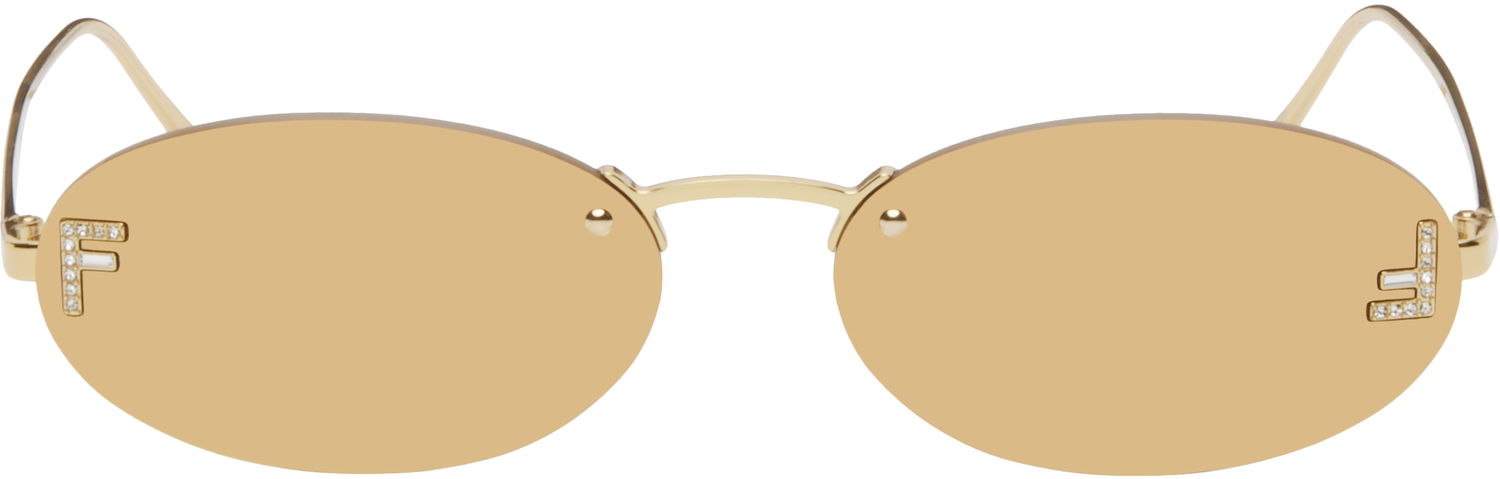 Slnečné okuliare FENDI 'First' Crystal Sunglasses Metalická | FE4075USW5430L, 0