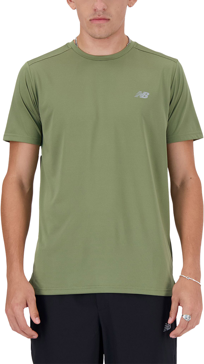 Tričko New Balance Short Sleeve Textured T-Shirt Sport Essentials Logo Zelené | mt41222-dek