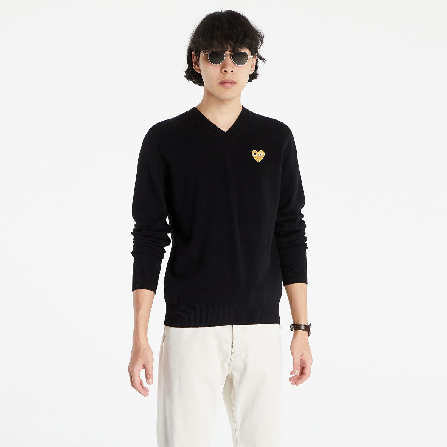 Sveter Comme des Garçons PLAY Knit Pullover Čierna | AZN048 Black, 1