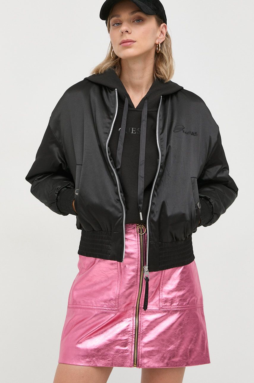 Bomber bunda GUESS Bomber Jacket Čierna | W2YL03.WERA2, 0