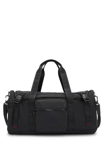 Cestovná taška BOSS HUGO Holdall with Logo Straps Čierna | 50547297, 0
