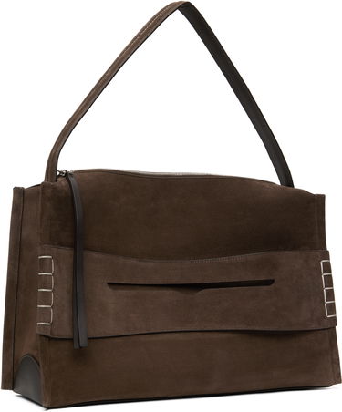 Taška cez rameno JW Anderson JW Anderson Large Loafer Suede Shoulder Bag Hnedá | HB0717-LA0364, 4