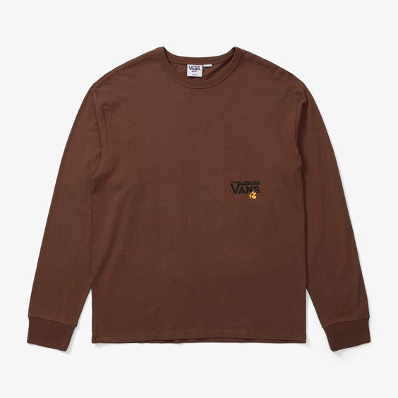 Tričko Vans P.A.M. x Spiral Checker Long Sleeve T-Shirt Hnedá | VN0A7SOODOD1, 0