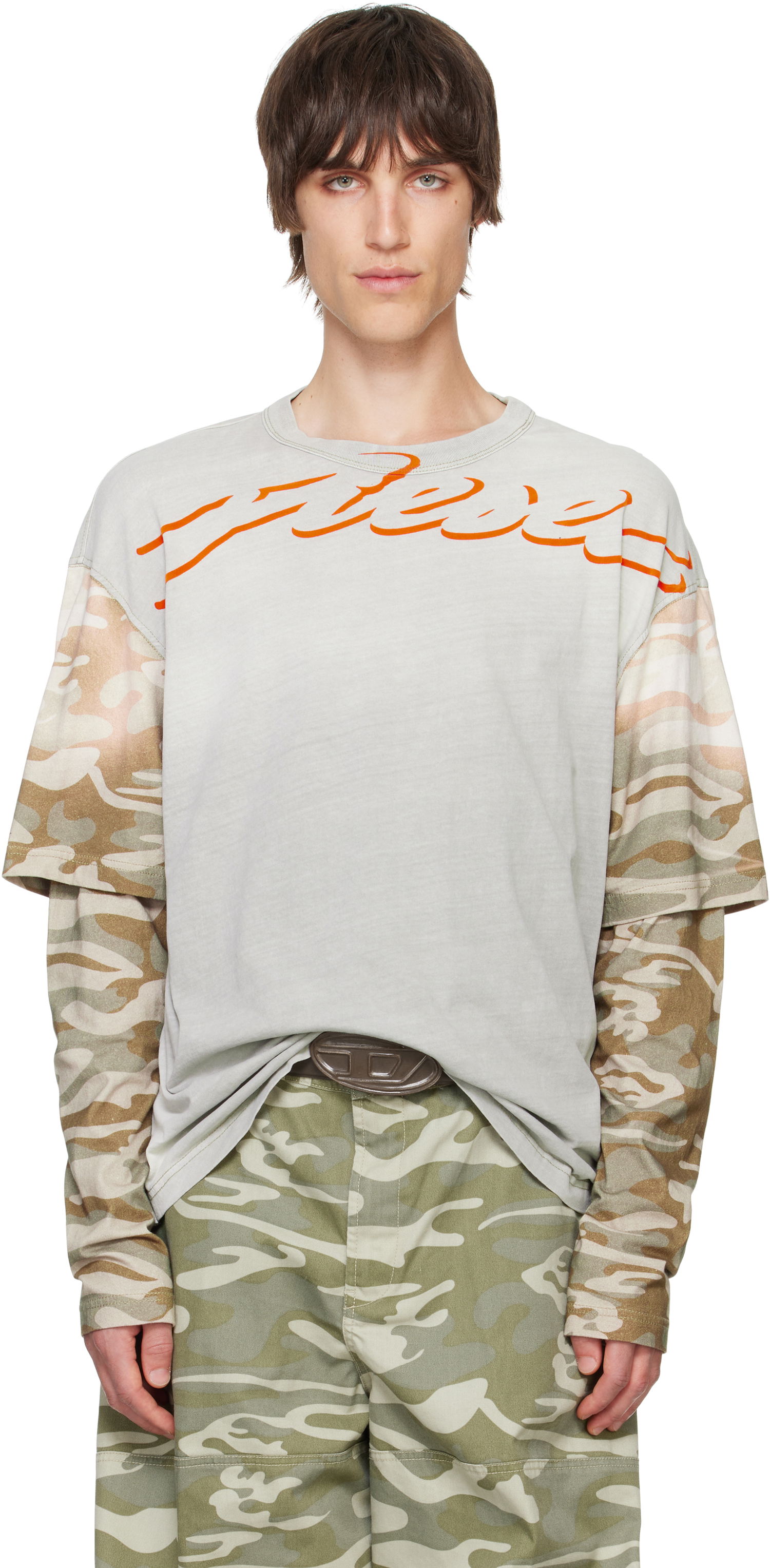 Tričko Diesel T-Wesher-Q2 T-shirt Šedá | A14879-0JHAB-5FQA, 0