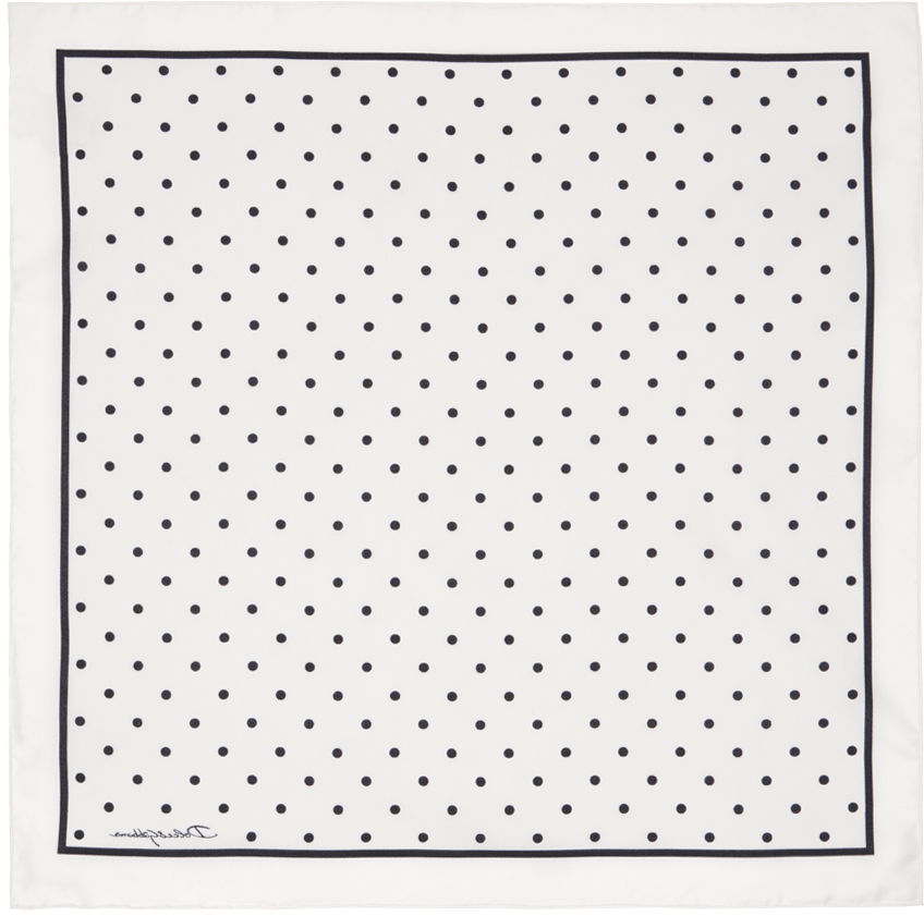 Šál Dolce & Gabbana Dolce&Gabbana Silk Polka-Dot Scarf Biela | FN093RGDCLA, 1