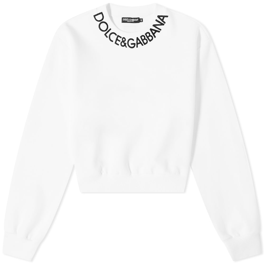Sveter Dolce & Gabbana Round Neck Logo Sweat Bianco Ottico Biela | F9P35ZHU7H9-W0800, 0