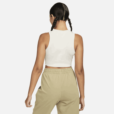 Tielko Nike Essential Ribbed Cropped Tank Top Biela | FB8279-104, 3