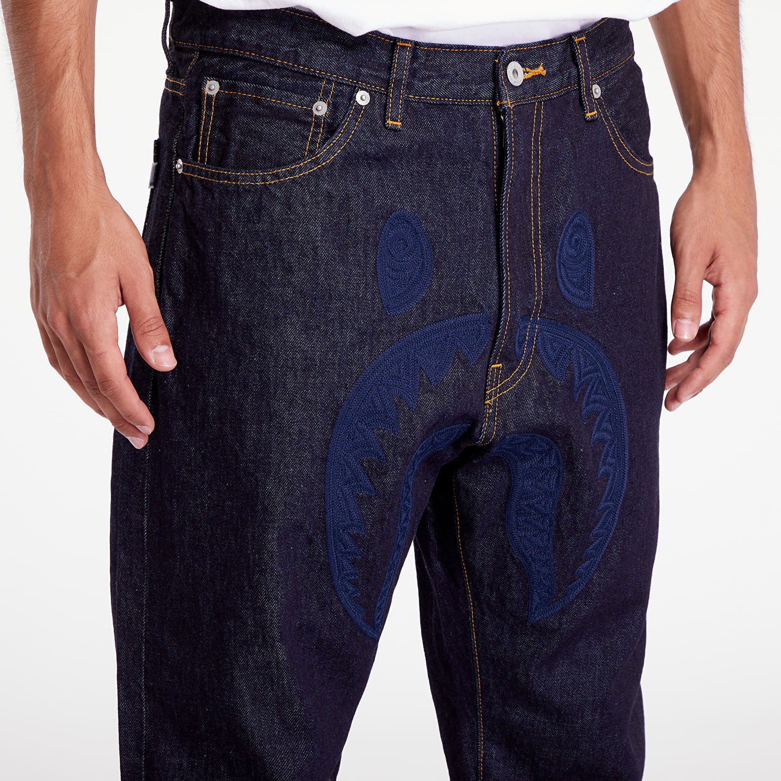 A BATHING APE Shark 13 Oz Denim Pants Indigo