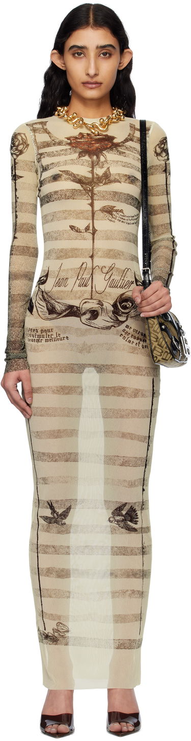 Šaty Jean Paul Gaultier Jean Paul Gaultier Tattoo Marinière Maxi Dress Béžová | 25/34-F-RO396-T585-030030, 0