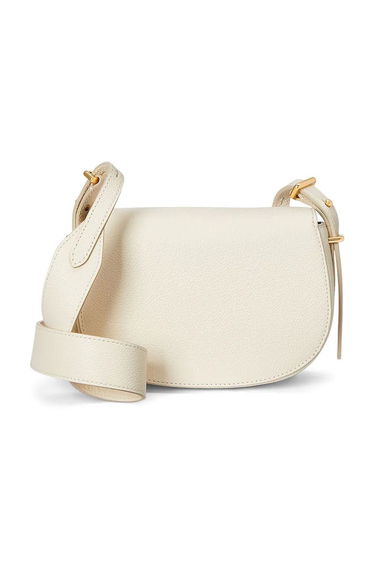 Taška cez rameno Polo by Ralph Lauren White Leather Saddle Bag Biela | 428932626, 2