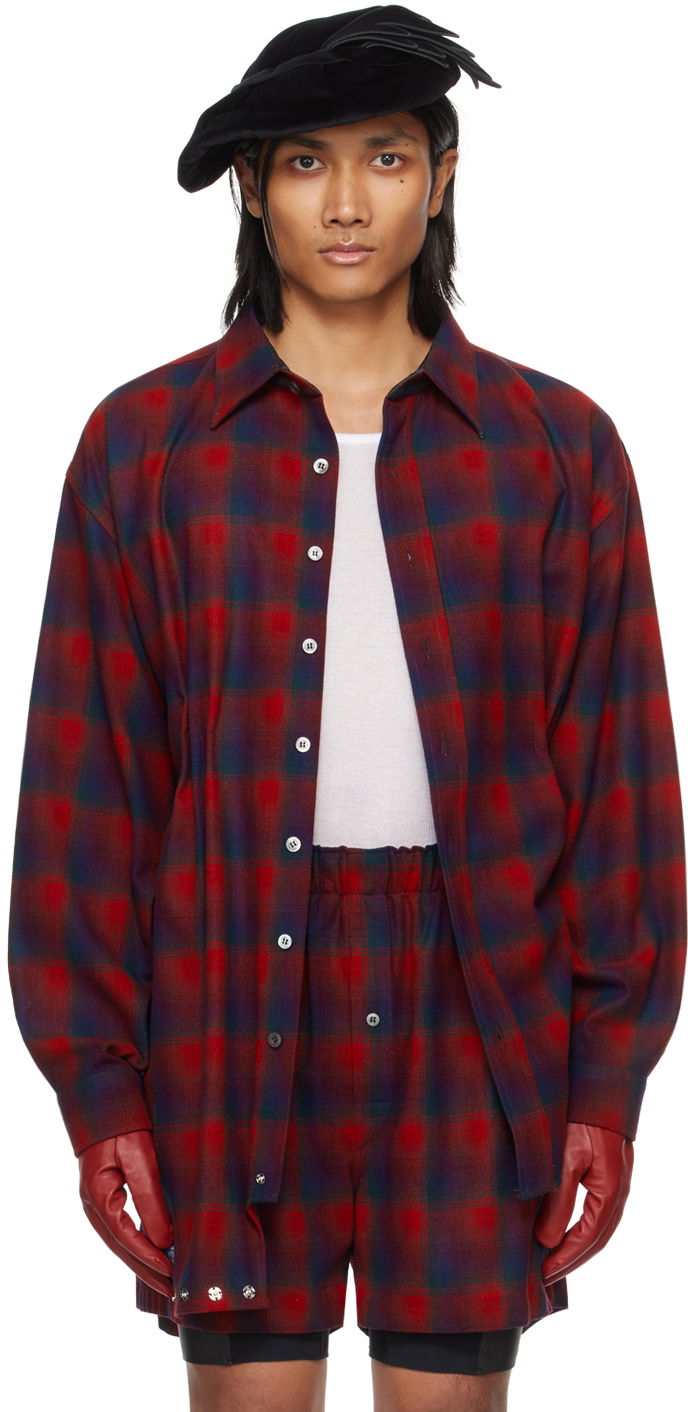 Košeľa Maison Margiela Asymmetric Shirt Vínová | S50FP0028 S78037, 0