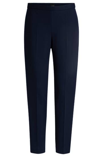 Nohavice BOSS Regular Fit Creased Trousers Navy | 50535203, 0