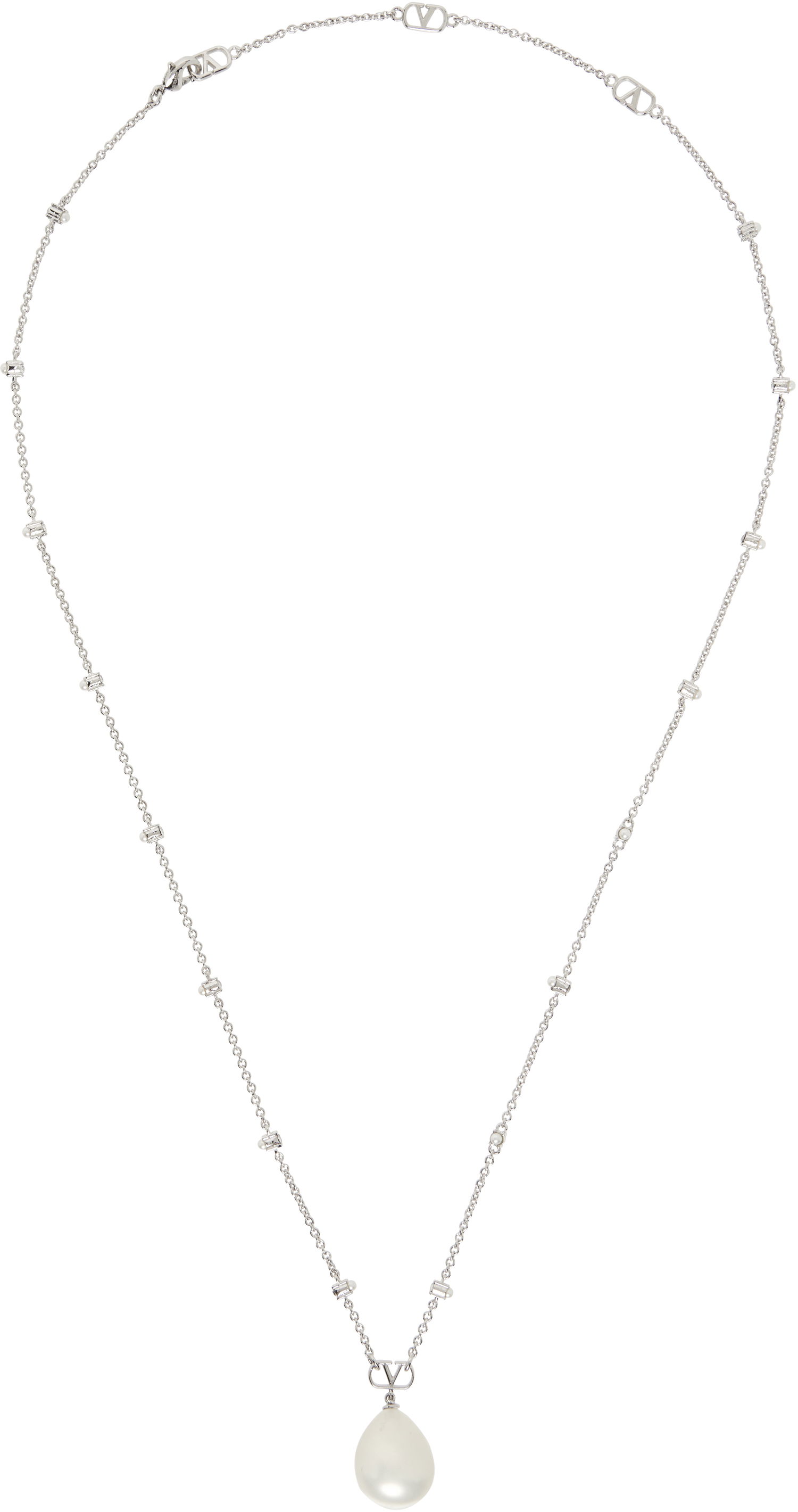 Náhrdelník Valentino Valentino Garavani VLogo Signature Pearl Pendant Necklace Metalická | 6Y2J0S48LFD, 0