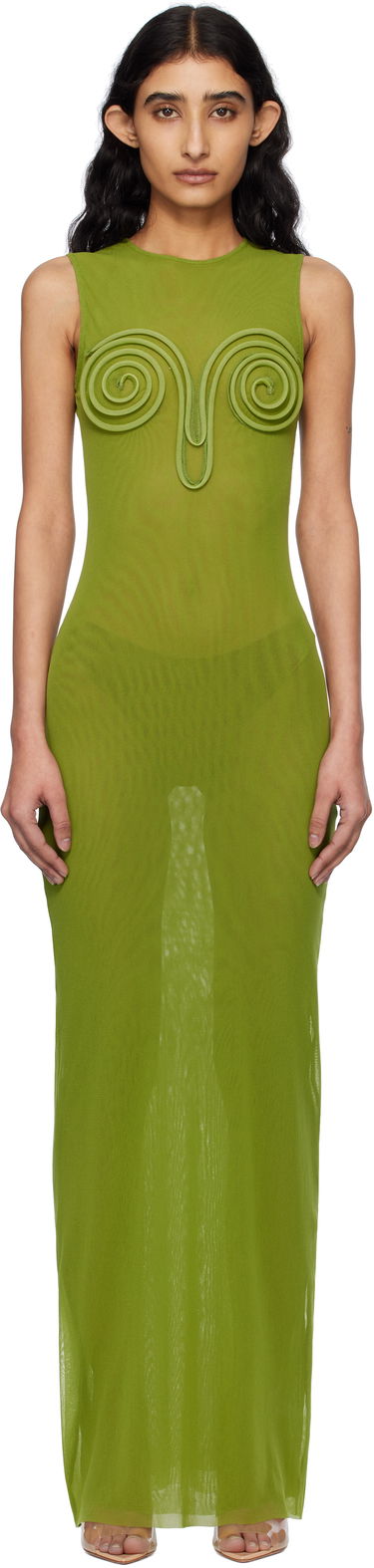 Šaty Jean Paul Gaultier Jean Paul Gaultier 3D Spirale Maxi Dress Zelené | 25/34-F-RO393B-T001-43, 0