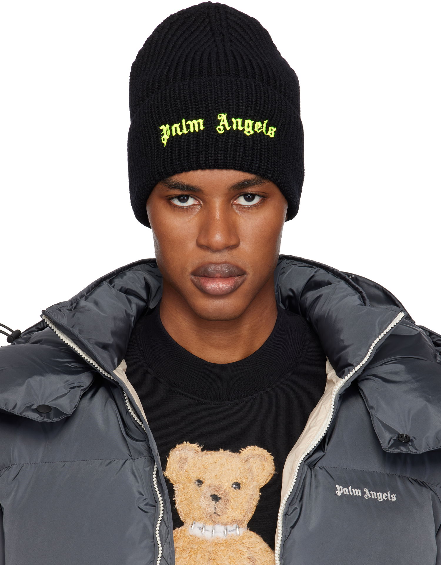 Kulicha Palm Angels Classic Logo Ribbed Beanie Čierna | PMLC030F24KNI0051065, 0