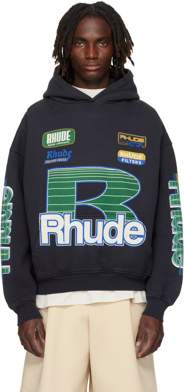 Mikina Rhude Rhude Roadway Racing Hoodie Čierna | RHPF25HO08012, 0