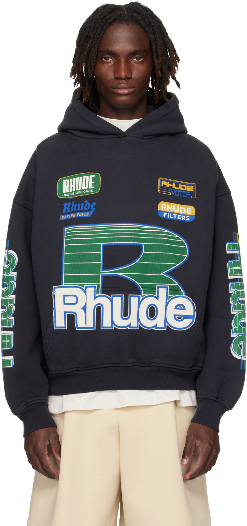 Mikina Rhude Rhude Roadway Racing Hoodie Čierna | RHPF25HO08012