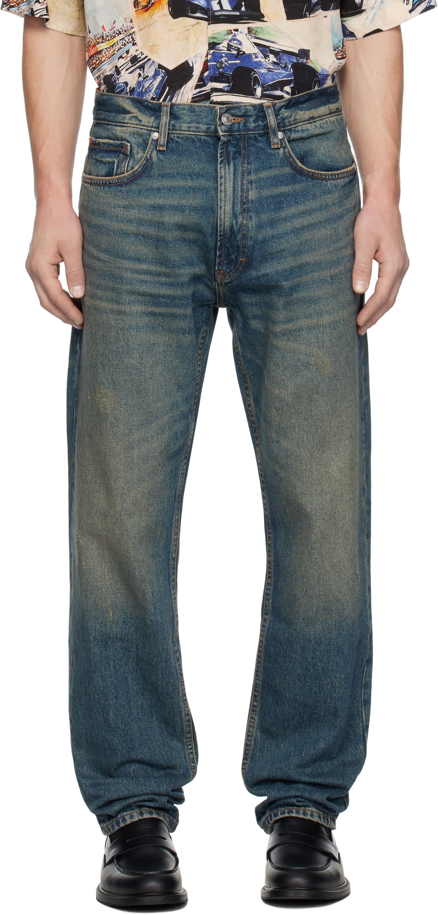 Džínsy BOSS Hugo Straight-Leg Jeans Modrá | 50538646, 0