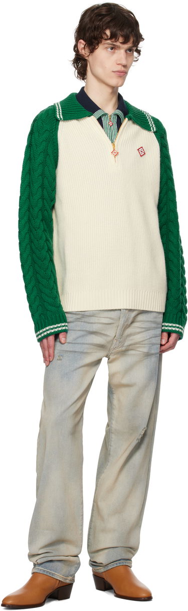 Sveter Casablanca Casablanca Cable Knit Cashmere Sweater Biela | MPS25-KW-820-01, 3