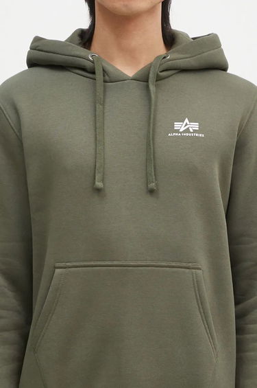Mikina Alpha Industries Basic Small Logo Hoodie Zelené | 196318.142, 3