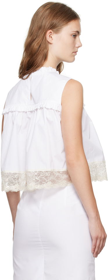 Tielko We11done Lace Trim Blouse Biela | WD-BL2-24-140-W-WH, 2