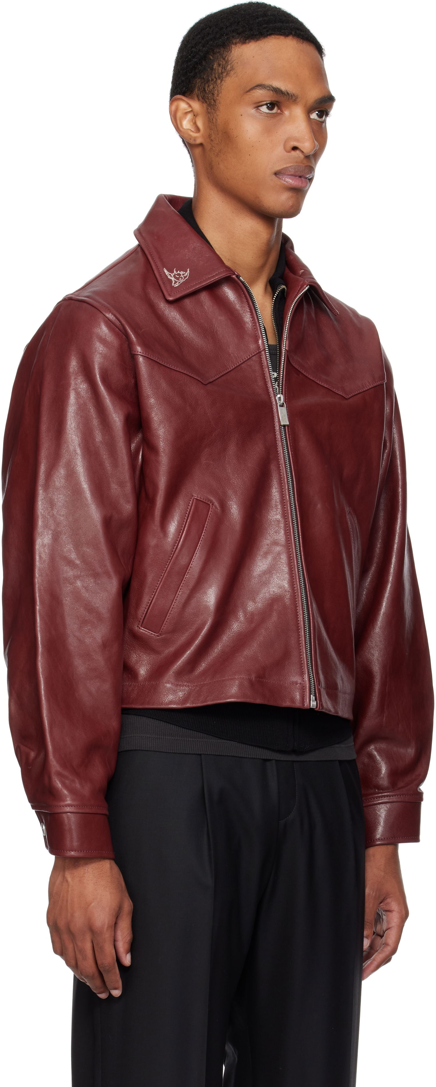 Bunda Enfants Riches Déprimés Enfants Riches Déprimés Principe de l'Amour Western Leather Jacket Vínová | 030-508, 1