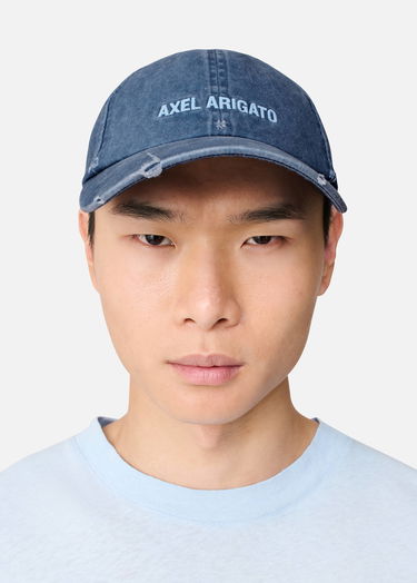 Šiltovka AXEL ARIGATO Distressed Washed Baseball Cap Modrá | X3959004, 4