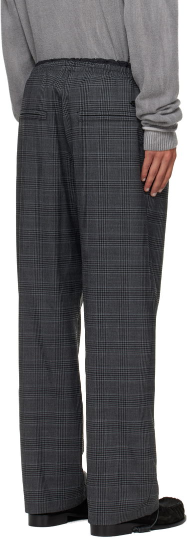 Nohavice Diesel P-Tilson Plaid Wide-Leg Trousers with Elasticated Waist Šedá | A18485-0DEBS-9XXA, 2