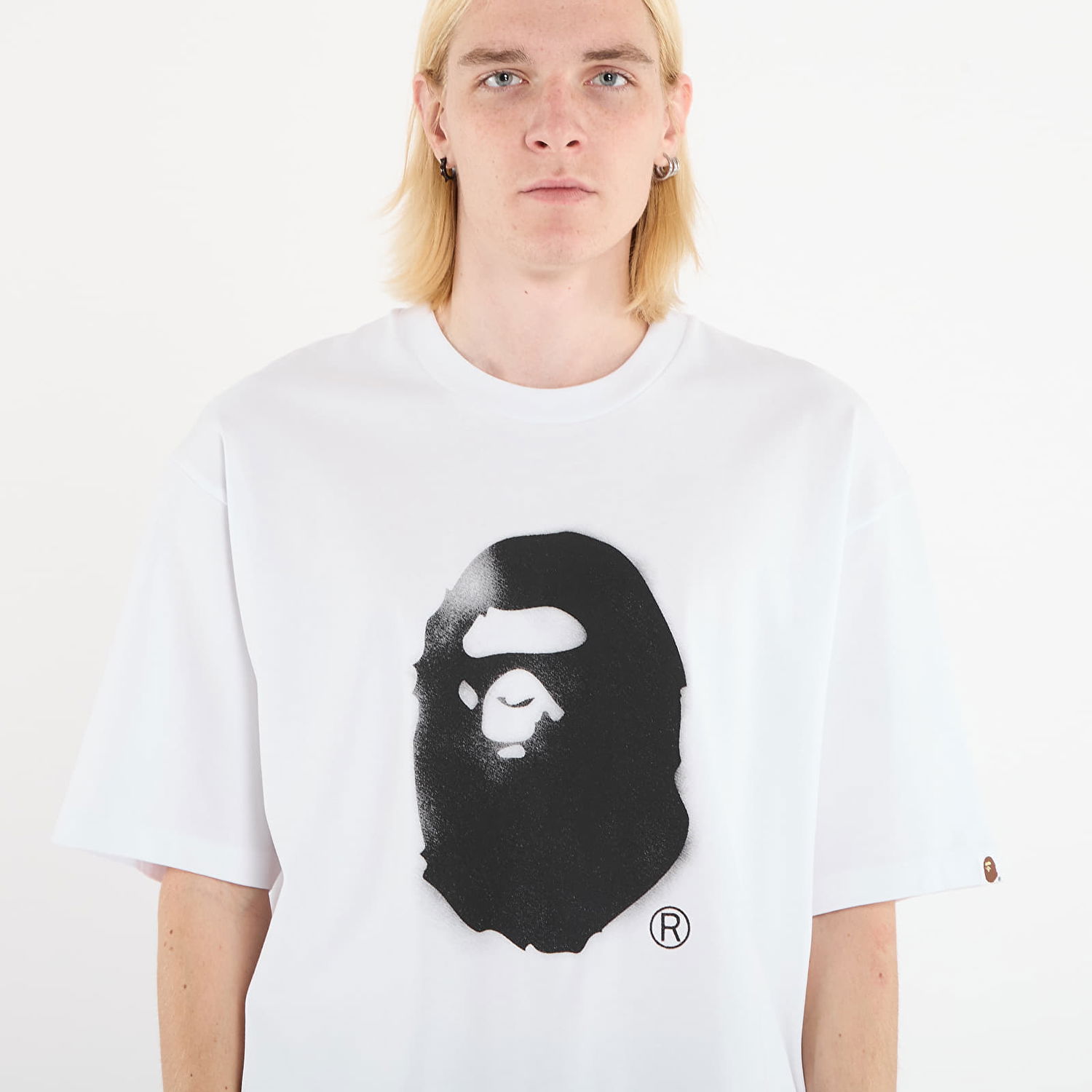 Tričko BAPE Spray Print Ape Head Relaxed Fit T-Shirt Biela | 001TEL801334MWHT, 1