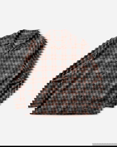 Košeľa WACKO MARIA Ombre Check Open Collar Shirt Rôznofarebný | 25FW-WMS-PE02 GRAY-ORANGE, 1