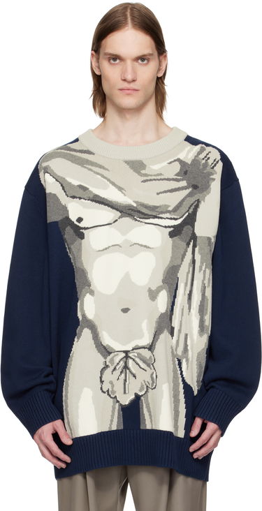 Sveter Charles Jeffrey Loverboy Charles Jeffrey LOVERBOY Bust Graphic Sweater Navy | 54091001, 0