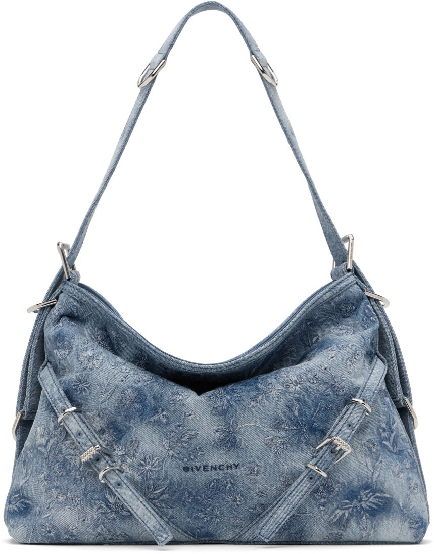 Taška cez rameno Givenchy Voyou Medium Shoulder Bag Modrá | BB50SSB23U420, 0