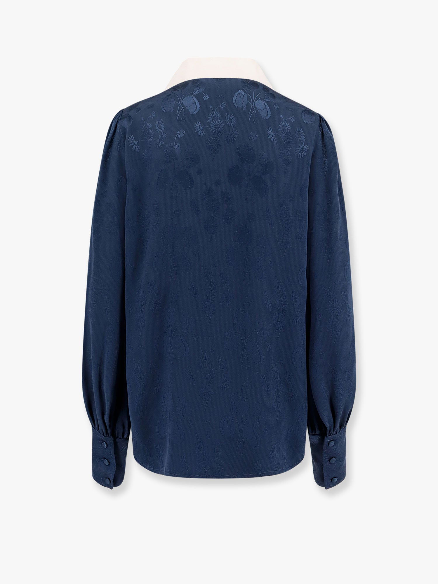 Košeľa Valentino Valentino Embroidered Collar Long Sleeve Blouse Modrá | 6B3AB7A697CD51, 1