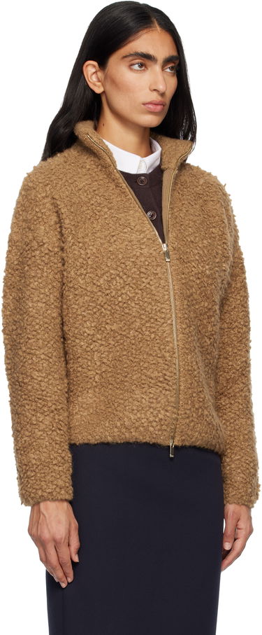 Sveter Max Mara Oggetti Teddy Full-Zip Cardigan Hnedá | 2526346062600, 1
